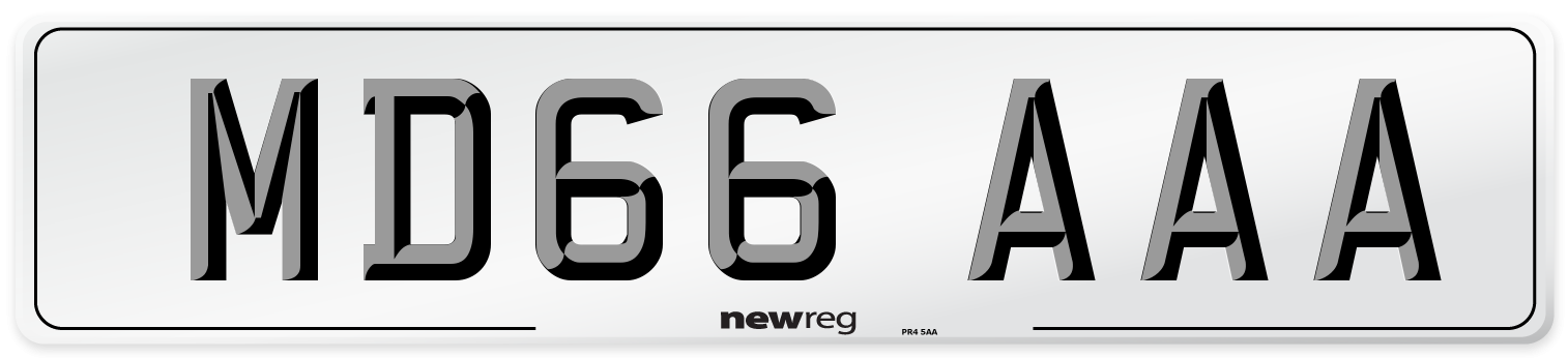 MD66 AAA Number Plate from New Reg